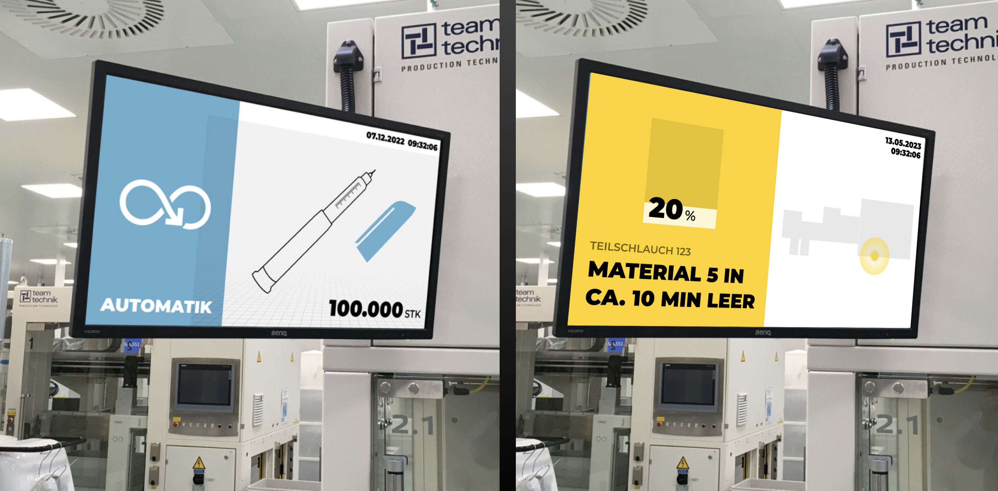 Distance View des teamtechnik HMIs von CaderaDesign